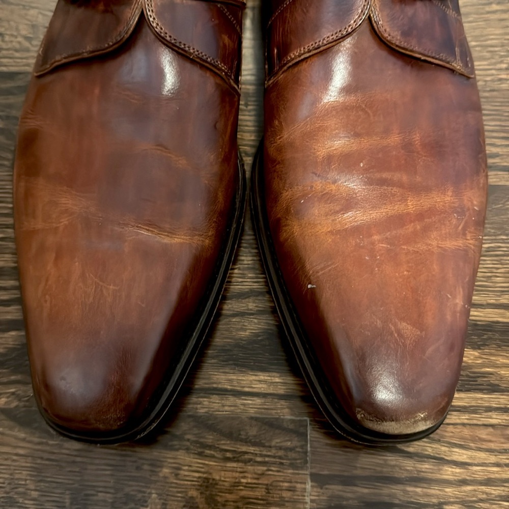 Men's Magnanni Marco II Monk Strap Leather Dress Shoes - Picture 5 of 9